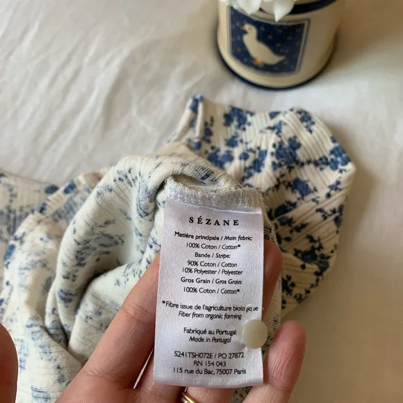 Sezane Celia T-Shirt in Rosa Blue - Picture 7 of 8